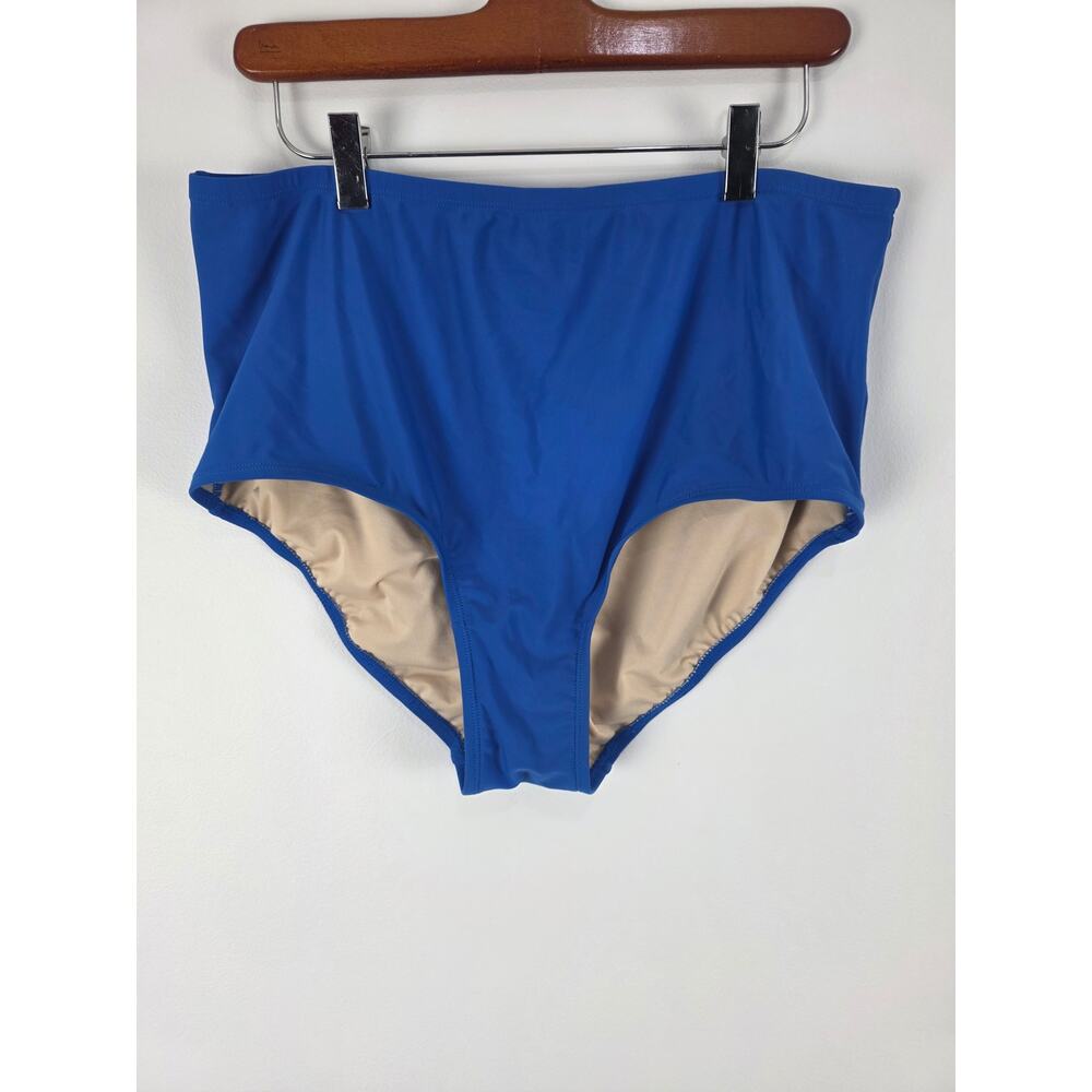 Ceeb High Waist Bikini Swim Bottoms 18 Womens Plus‎ Size Blue Beach Lake